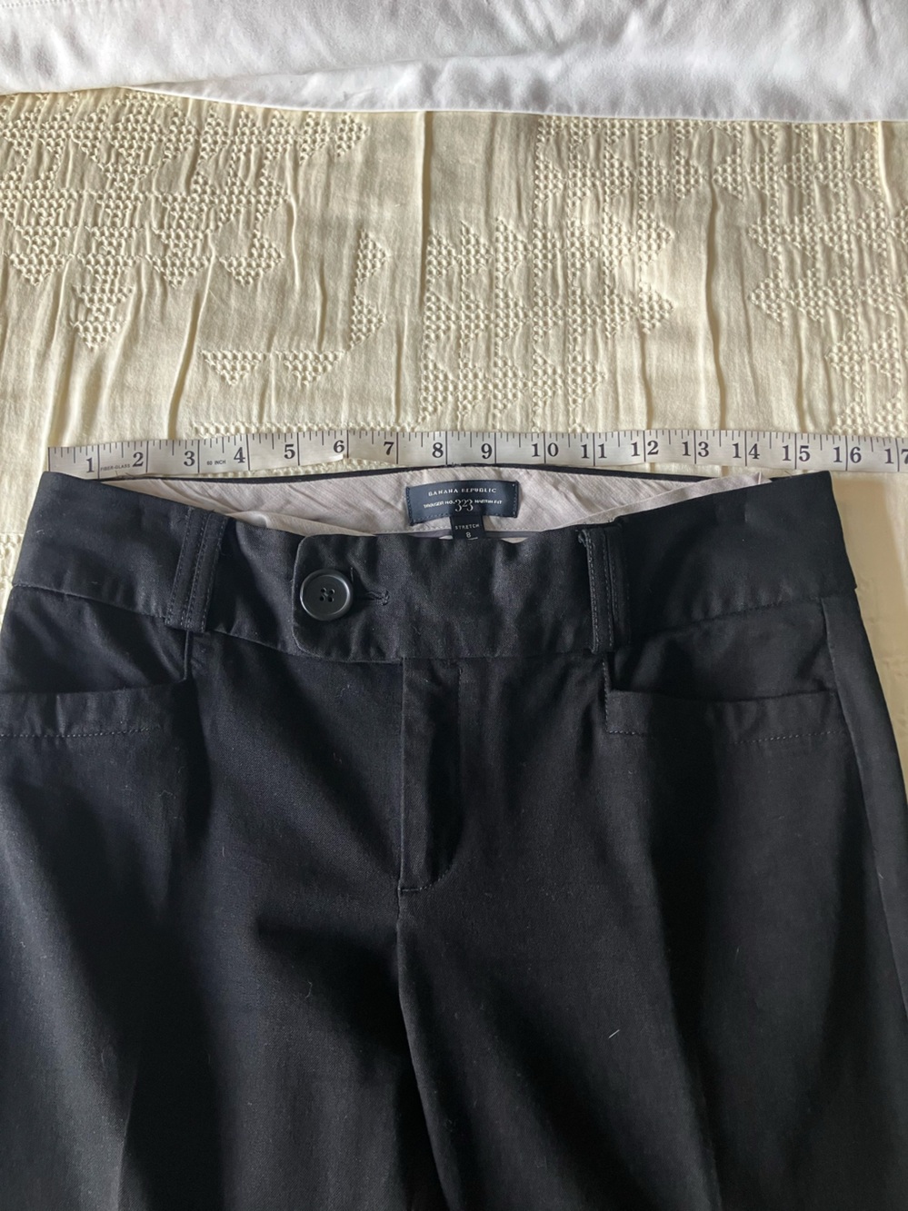 BANANA REPUBLIC Black 323 Martin Fit Flare Leg Trouser Size 8 - Picture 7 of 11